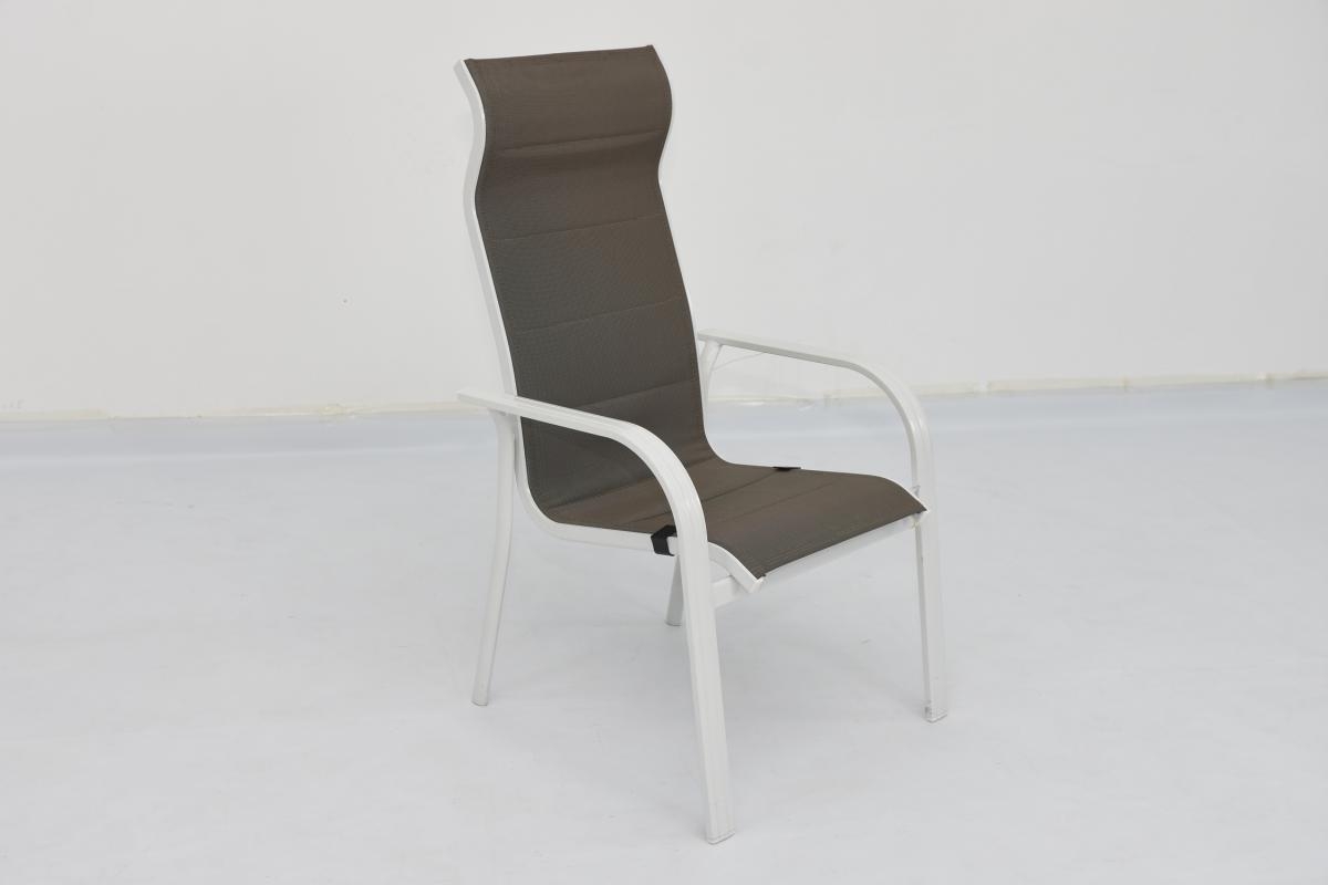 כסא אלומיניום גב גבוה שתי שכבות לבן נדין NADINE AC2413