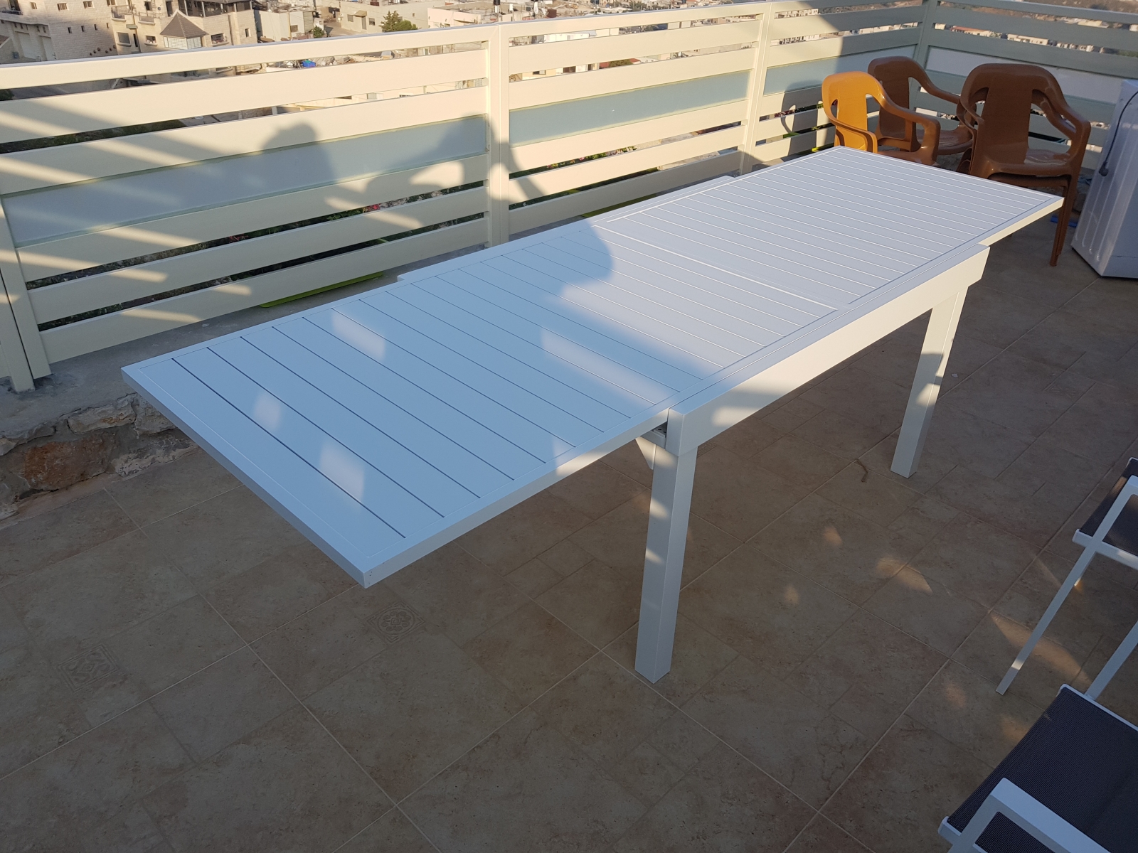 שולחן אלומיניום עם משטח אלומיניום לבן 90X135X270 בורמה AT2250 BURMA