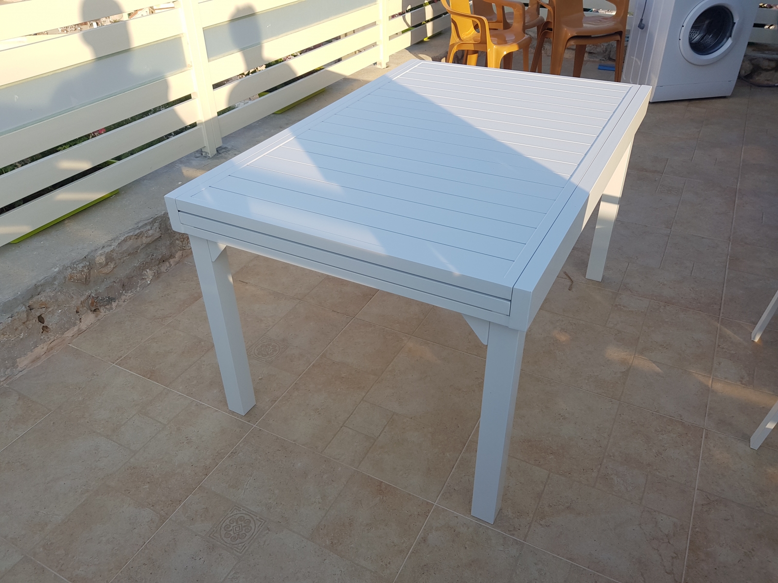 שולחן אלומיניום עם משטח אלומיניום לבן 90X135X270 בורמה AT2250 BURMA