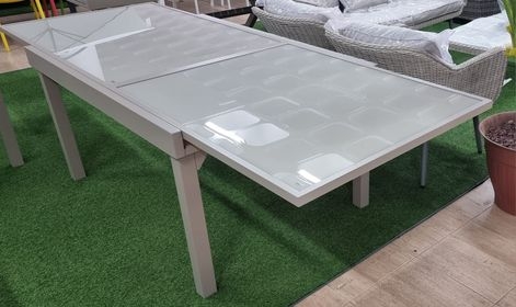 שולחן אלומיניום נפתח 270*150*100 מוקה+6 כסאות בורמא BURMA ATC2260